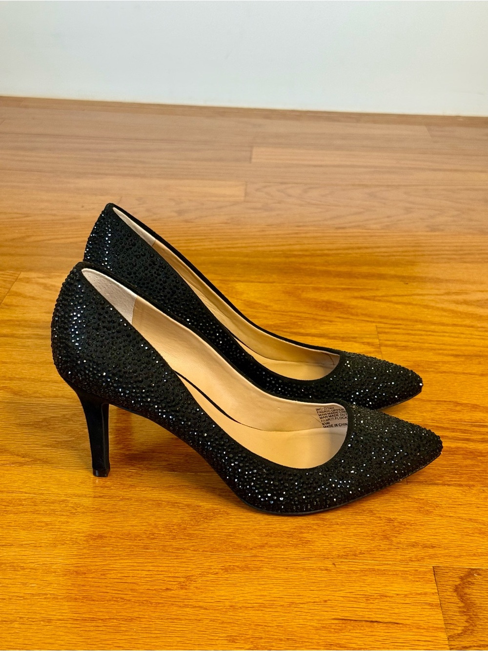 INC International Concepts Zitah Rhinestone Pointed Toe Pumps Black Size 6.5 - Picture 5 of 11